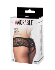Amorable by Rimba - Slip mit offenem Rücken - One Size - Schwarz