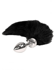 Rimba - Buttplug, KLEIN masiv Edelstahl mit Schwanz (unisex)