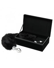 Rimba - Buttplug, KLEIN masiv Edelstahl mit Schwanz (unisex)