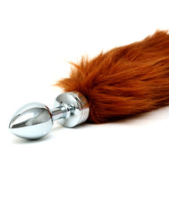 Rimba - Buttplug, KLEIN masiv Edelstahl mit Schwanz (unisex)