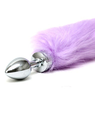 Rimba - Buttplug, KLEIN masiv Edelstahl mit Schwanz (unisex)