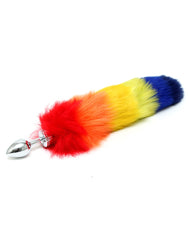 Rimba - Buttplug, KLEIN masiv Edelstahl mit Schwanz (unisex)