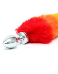 Rimba - Buttplug, KLEIN masiv Edelstahl mit Schwanz (unisex)