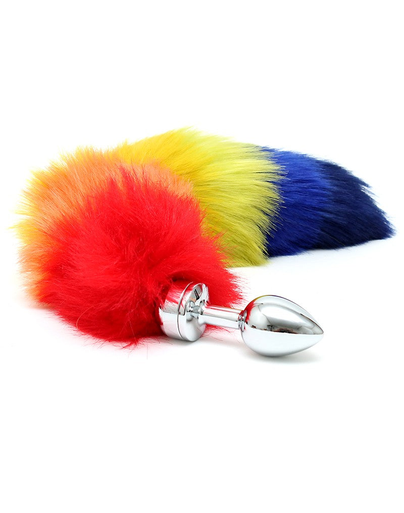 Rimba - Buttplug, KLEIN masiv Edelstahl mit Schwanz (unisex)