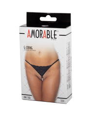 Amorable by Rimba - G-String mit Perlen - One Size - Schwarz