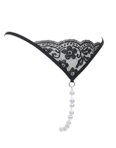 Amorable by Rimba - G-String mit Perlen - One Size - Schwarz