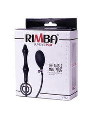 Rimba Latex Play - Aufblasbarer Analplug mit Doppelballon und Pumpe - Schwarz