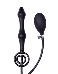 Rimba Latex Play - Aufblasbarer Analplug mit Doppelballon und Pumpe - Schwarz
