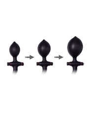 Rimba Latex Play - Aufblasbarer Analplug mit Griff und Pumpe - Schwarz