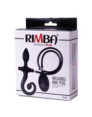 2: Rimba Latex Play - Aufblasbarer Analplug mit Griff und Pumpe - Schwarz