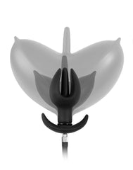 Rimba Latex Play - Aufblasbarer Anal Plug in Tulpenform mit Pumpe - Schwarz