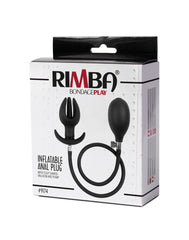Rimba Latex Play - Aufblasbarer Anal Plug in Tulpenform mit Pumpe - Schwarz