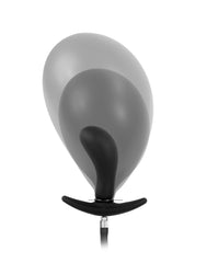 Rimba Latex Play - Aufblasbarer Gebogener Anal Plug mit Pumpe - Schwarz