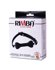 Rimba Latex Play - Mundknebel mit Hundeknochen - Schwarz