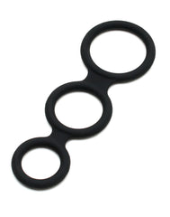Rimba Latex Play - Triple Cock Ring - Schwarz