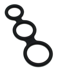Rimba Latex Play - Triple Cock Ring - Schwarz