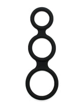 Rimba Latex Play - Triple Cock Ring - Schwarz