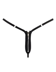Amorable by Rimba - Mini G-String mit Reißverschluss - One Size - Schwarz