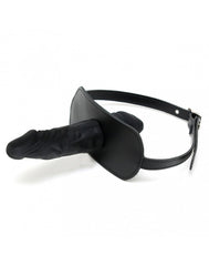 Rimba Bondage Play - Mundknebel mit Latex Dildo innen (4 x 6 cm) und aussen (4 x 13 cm) - Schwarz