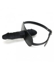1: Rimba Bondage Play - Mundknebel mit Latex Dildo innen (4 x 6 cm) und aussen (4 x 13 cm) - Schwarz