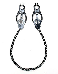 Rimba Bondage Play - verstellbare Nippelklemmen an Kette