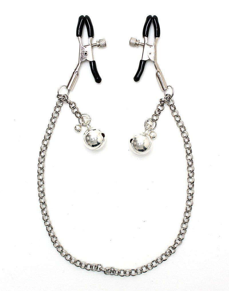 Rimba - Nippelklemmen mit Kette und Glöckchen