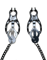 Rimba Bondage Play - verstellbare Nippelklemmen an Kette