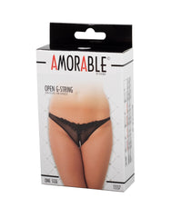Amorable by Rimba - Offener String mit Perlen - One Size - Schwarz