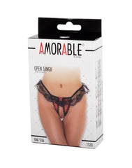 Amorable by Rimba - Offener String - One Size - Schwarz / Rot