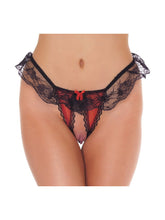 Amorable by Rimba - Offener String - One Size - Schwarz / Rot