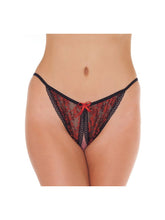 Amorable by Rimba - Open Tanga - One Size - Schwarz / Rot