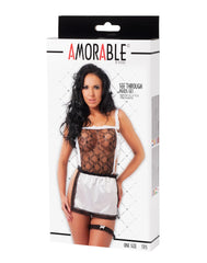 Amorable by Rimba - Kellnerin Uniform (3-teilig) - One Size - Schwarz/Weiß
