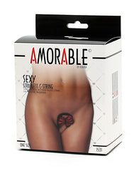 Amorable by Rimba - Trägerloser Tanga - One Size - Schwarz / Rot