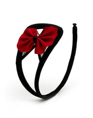 Amorable by Rimba - Trägerloser Tanga - One Size - Schwarz / Rot