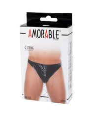Amorable by Rimba - String mit Lack-Optik - One Size - Schwarz