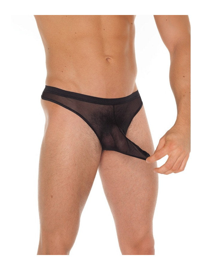 Amorable by Rimba - Transparenter String mit Auslauf - One Size - Schwarz
