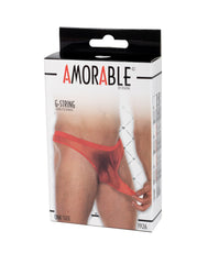 Amorable by Rimba - Transparenter String mit Auslauf - One Size - Rot
