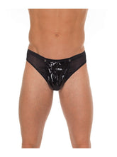 Amorable by Rimba - Transparenter String mit Lack-Optik - One Size - Schwarz