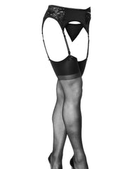 Amorable by Rimba - Hosenträger mit Slip und Strümpfen - One Size - Schwarz