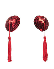 Amorable by Rimba - Brustwarzendeckel mit Fransen - Rot
