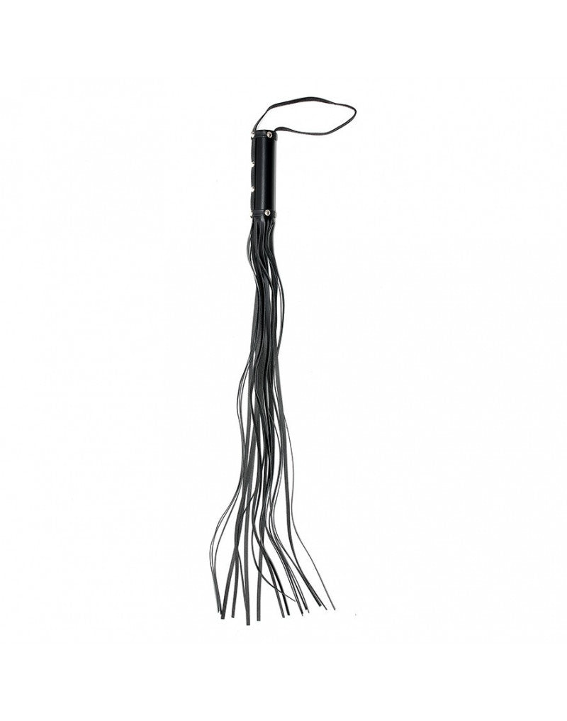 Rimba Bondage Play - Peitsche mit 19 Saiten (80 cm) - Schwarz