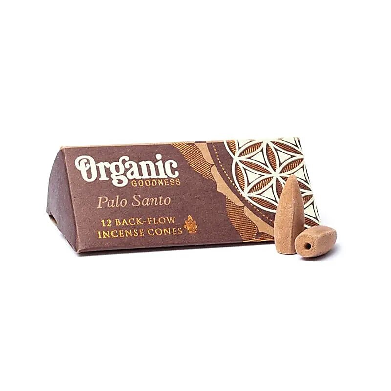 Rückfluss Räucherkegel - Organic Goodness - Palo Santo - Display - 6 x 12 Stück