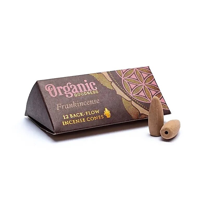 Rückfluss Räucherkegel - Organic Goodness - Weihrauch - Display - 6 x 12 Stück