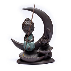 Rückfluss Räucherschale - Buddha auf Mond - 1 Stück