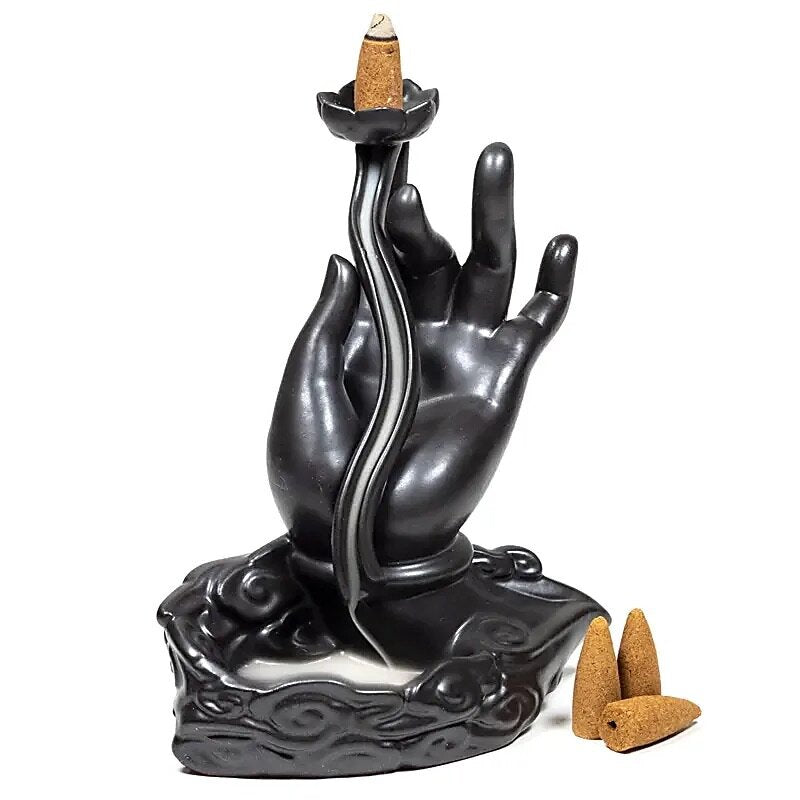 Rückfluss Räucherschale - Lotus Hand - 1 Stück