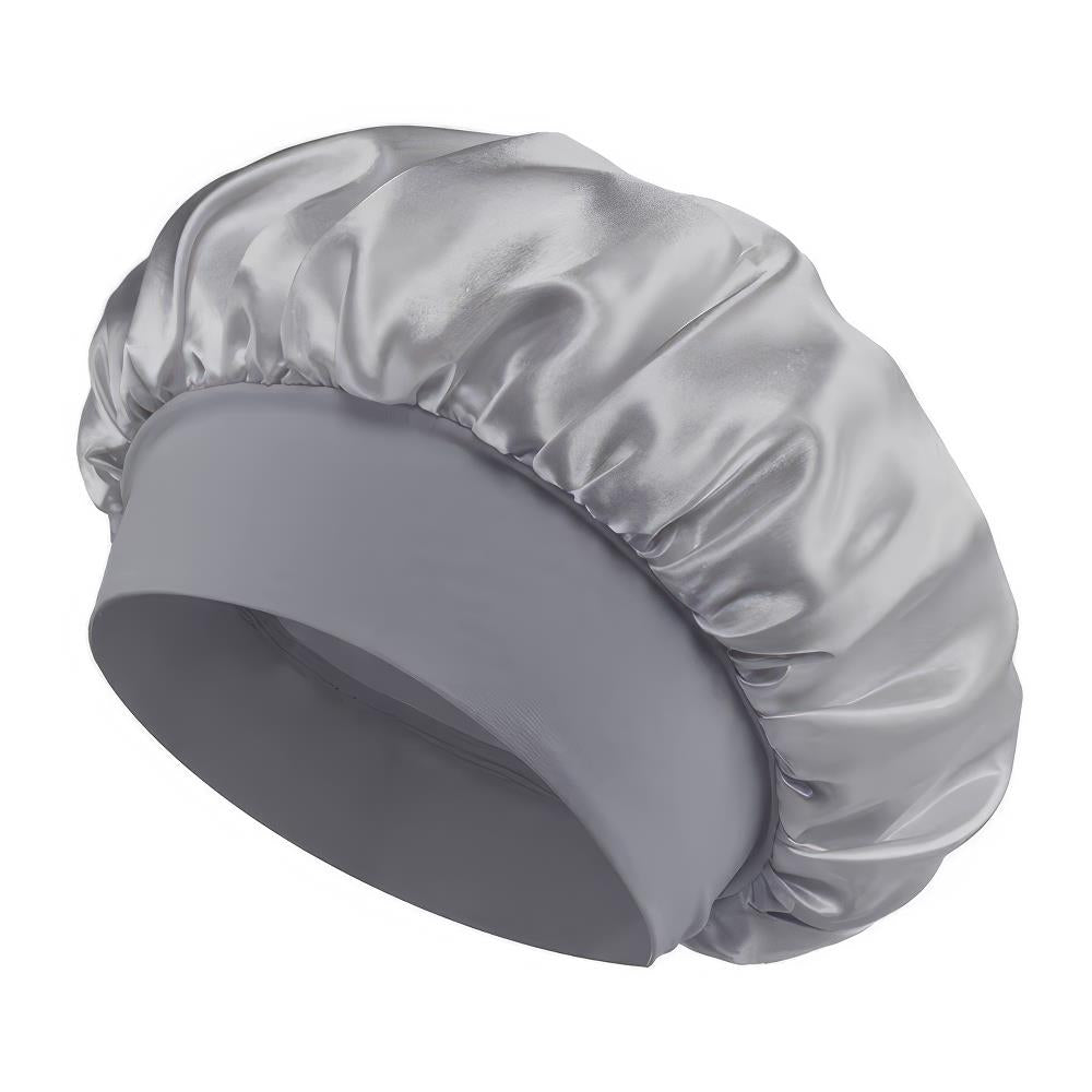 Satin Haarschlaf-Haube, Grau