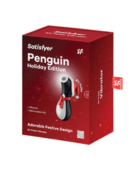 Satisfyer - Penguin Holiday Edition - Luftdruck Stimulator - Schwarz, Rot & Weiß