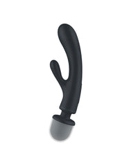 1: Satisfyer - Triple Lover - 2-in-1 Wand and Rabbit Vibrator - Grey