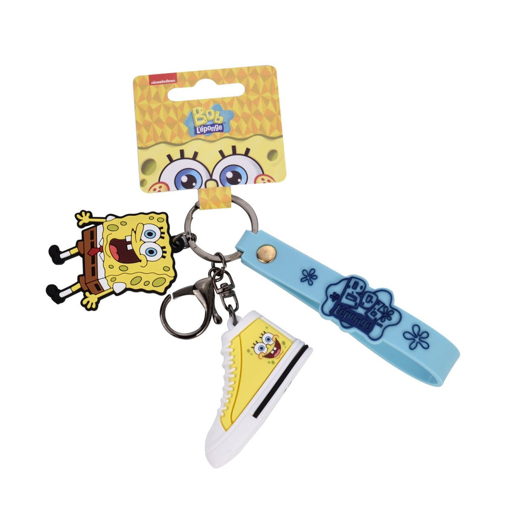 Schlüsselanhänger - Sponge Bob - rot / schwarz - Display - 24 Stück