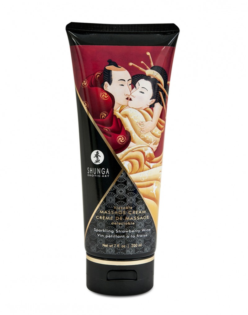 Shunga - Essbare Massagecreme - Sparkling Strawberry Wine - 200 ml